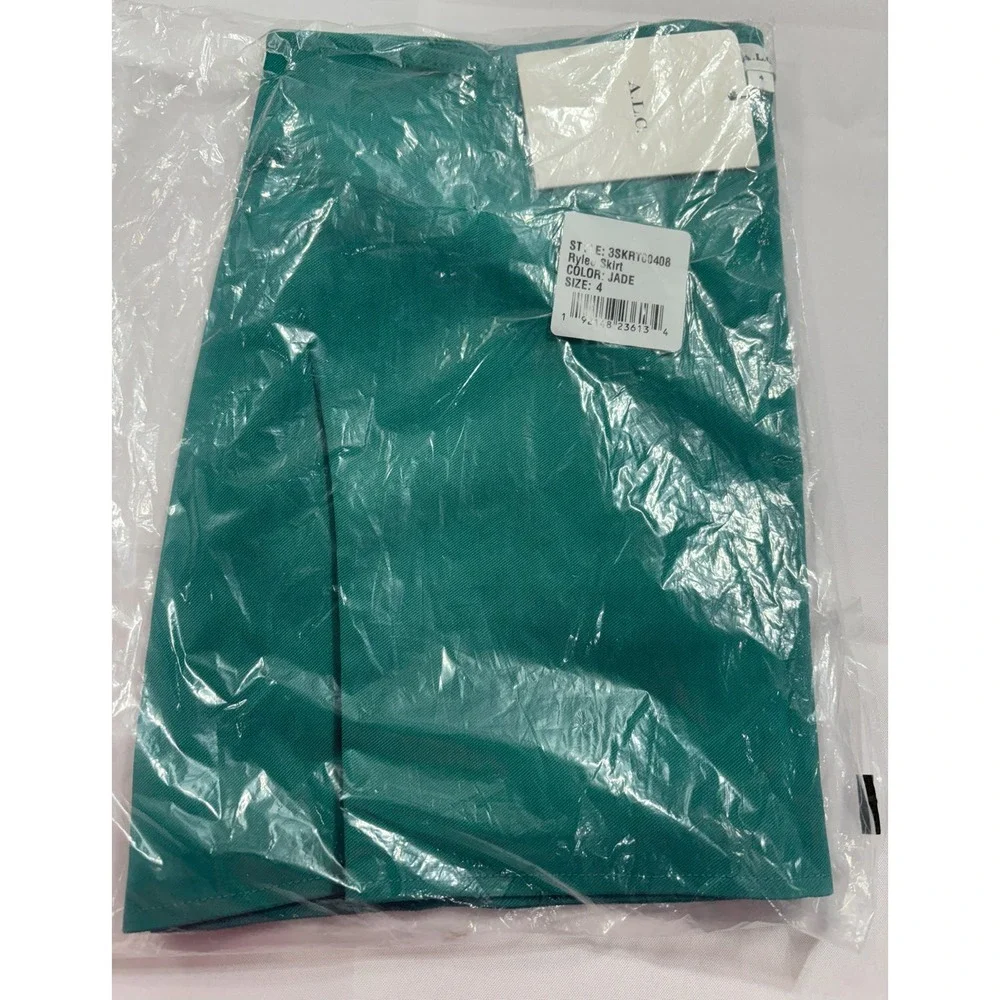 A.L.C NWT Rylee Jade‎ Crepe Faux Wrap Notched Hem Mini Skirt Size 4 MSRP $395